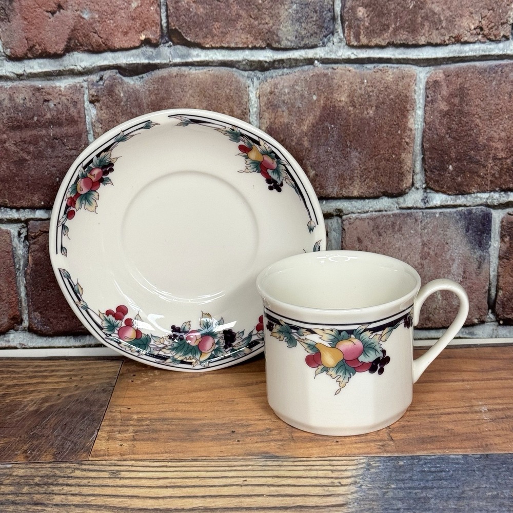 Royal Doulton Autumn's Glory LS1086 Tea Cup and Saucer Set 1991 Fine China Fruit